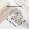 Pulsera Transfronteriza Europea y Americana Tono Plateado Abierta de Lujo Ligero Gama Alta con Estilo Metálico, Joyería Única y Audaz para Mujeres, Anillo con Acentos de Diamante