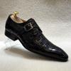 Marca de calçados casuais masculinos que vende sapatos de couro com fivela empresarial em estoque, fabricantes de calçados masculinos da Europa e dos Estados Unidos recomendam atacado