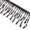 Diretamente do Fabricante: Popular Bordado de Renda com Franjas de Miçangas Feito à Mão Preto e Branco, Acabamento Resistente para Saia de Dança, Acabamento de Fita de Pérolas para Hanfu