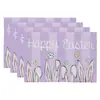 Mantel de Pascua transfronterizo lino patrón de huevo conejo impreso mantel de mesa fiesta atmósfera festiva vajilla decorativa