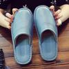 Zapatillas de cuero para interiores de primavera y otoño para hombres y mujeres, zapatillas de cuero para el hogar Baotou con suela gruesa antideslizante, venta al por mayor