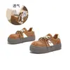 Capybara Puntera de Cuero Genuino Zapatos Blancos 2026 Otoño Nuevo Estilo Suela Gruesa Deportivos Zapatos Argan Versátiles Casuales