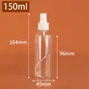 En stock al por mayor botella cuadrada de 50 ml, botella pulverizadora transparente de PET de hombro plano de 100 ml, botella pulverizadora pequeña portátil, botella dispensadora de alcohol