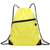 Mochila con cordón personalizada de 210d para senderismo al aire libre y ocio, bolsa de viaje portátil impermeable con logotipo impreso