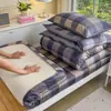 Conjunto de três peças xadrez para dormitório universitário, roupa de cama 100% algodão, estilo ins, lavável à máquina, inclui lençol de cima, capa de edredom e lençol de elástico