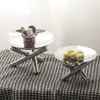 Soporte Trigonal de Metal Creativo de Pie Plato de Frutas Maceta de Frutas Decoraciones Habitación Modelo Mesa de Comedor Bandeja Plato de Almacenamiento Adornos