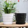 Maceta roscada de imitación cerámica, tamaño grande, plástico de resina engrosado, contenedor para plantar árboles de uso doméstico, transpirable, para balcón y uso en exteriores, venta al por mayor