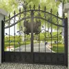 Puerta de Patio de Hierro Forjado Estilo Europeo Puerta de Jardín Villa de Campo Pasillo Exterior Doble Puerta Batiente Entrada Simple/Doble Pasillo de Acceso Puerta de Hierro