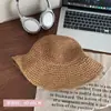Sombrero de Paja de Ala Ancha para Mujer, Sombrero de Sol de Verano para Playa, Sombrero de Pescador de Paja Plegable