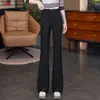Pantalones de traje negros acampanados para mujer, nueva colección otoño 2026, de tiro alto, adelgazantes, con caída fluida, elásticos, versátiles para ir al trabajo
