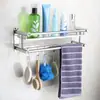 Toallero de acero inoxidable grueso sin taladro para baño del hogar, estante de almacenamiento multifuncional