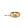 Anillo de Cobre y Circonita Nuevo Estilo Europeo y Americano para Mujer Anillo Chapado en Oro de 18K Lujo Accesible Anillo Abierto de Gama Alta Accesorios Transfronterizos