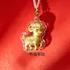 Hoja de Oro Puro Dibujo Animado Mini Cordero Colgante para Teléfono Año Zodiacal del Cordero Dinero para Gastar Llavero Colgante para Bolso Regalo