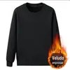 Camisa Top de Camada Interna Simples Cor Sólida Tamanho Grande Estilo Coreano Transfronteiriço Gola Redonda Moletom Felpudo Masculino Outono e Inverno Felpudo