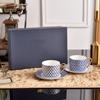 Copo de Chá da Tarde de Celebridade da Internet Mais Vendido Transfronteiriço Porcelana Fina Xadrez Dourado Xícara de Café Presente de Casamento Inauguração de Casa Copo de Casal Presente