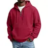 Jaqueta Masculina com Capuz de Cor Sólida, Manga Longa, Waffle, Estilo Americano, Outono/Inverno, Nova, Casual Solta, Roupas Masculinas Hoodie