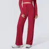 Pantalones de Yoga de Nuevo Estilo con Sensación de Segunda Piel de Secado Rápido de Cintura Alta Levanta Glúteos para Correr al Aire Libre Deportes Pantalones de Pierna Ancha Caídos de Pierna Recta Pantalones de Fitness