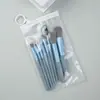 Conjunto de mini pincéis de maquiagem de 8 peças na cor macaron, pincel de pó de viagem portátil, pincel para cílios e sombras, ferramentas de pincel de maquiagem