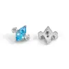 Brincos Pequenos de Dirigível de Titânio F136 com Zircônia 5A Joias para Piercing de Liga de Titânio G23 Unhas de Osso da Orelha Unhas Cocleares Unhas do Nariz Unhas do Lábio