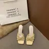 Sandalias de Tejido Hueco de Una Correa Chuyuji para Mujer, Calzado de Verano para Exteriores, Nuevo Estilo Francés 2026, Sandalias Exquisitas de Tacón Alto Fino