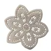 Parche de Tela Bordada con Hilo de Algodón de Flor Beige 5cm/9cm Accesorios Hechos a Mano para Bricolaje Decoración de Ropa, Zapatos y Calcetines