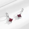 Versão coreana dos novos brincos de moda quadrados com diamantes banhados a prata brincos transfronteiriços Europa e Estados Unidos brincos de zircônia brilhantes multicoloridos brincos atacado