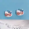 Acessórios de Gatinho Estilo Preppy Fofo Resina Joias DIY Cola Creme Grampo de Cabelo Corda de Cabelo Capa de Celular Furo Fivela de Sapato Adesivo