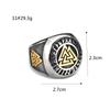 Anillo Vikingo Europeo y Americano Personalidad Moda Runas Letras Runas Anillo para Hombre Material Acero Inoxidable Circonita Tendencia