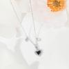 Colar de coração de pêssego em prata de lei 925 feminino de alta qualidade nicho corrente de clavícula amor pingente de flor de ameixa micro cravejado zircônia joia ins