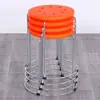 Taburete Redondo Grueso para el Hogar, Taburete de Madera Maciza, Taburete Redondo Moderno de Hierro Forjado, Taburete Reforzado de Acero Apilable, Juego de Taburetes, Banco