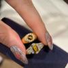 Anillo de circonita con diamante microincrustado y piedra de ojo de tigre cepillado dorado para mujer, joya de alta gama para otoño e invierno.