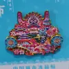 Ímã de geladeira de Guizhou, produto cultural e criativo da cidade em metal, lembrança de presente da atração turística Xiaoqikongjia XiuLou