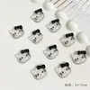 Resina Gatinho Sanrio Kitty Glitter Fino Joias para Nail Art Mi Gato Laço Laço Kt Desenho Animado Acessórios Unhas