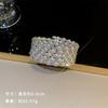 Anillo de estilo coreano, personalidad simple, super brillante, lujo ligero, con circonita incrustada, pulsera elástica de varias capas apiladas, anillo de moda, combina con todo