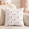 Artículos Spot Transfronterizos Lazo Día de San Valentín Funda de Cojín Forma de Corazón Cojín de Felpa Decoración de Festival Funda de Cojín para Sofá de Sala de Estar