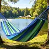 Balanço de rede para acampamento de verão, rede de lona colorida arco-íris, cadeira de balanço infantil para área externa da casa