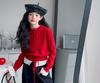 Conjunto de Suéter de Encaje para Niñas Primavera y Otoño 2025 Nuevo Estilo Coreano Moda Infantil Mediana y Grande Diseño Suelto de Punto Conjunto de Dos Piezas