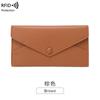 Carteira Longa Envelope Feminina Anti-roubo RFID Transfronteiriça Padrão Lichia Couro Macio Bolsa Clutch Simples Ultrafina