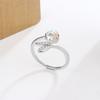 Anillo de cola de pez de Piedra Lunar Aurora de plata S925 para mujer, estilo japonés y coreano, lujo ligero, elegante, alto sentido, anillo abierto para índice, pulsera