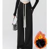 [Personalizado] Ropa de Maternidad de Cintura Alta con Cordón Se Puede Usar Después del Embarazo. Estilo Popular de Celebridad de Internet para Otoño e Invierno Cubrir el Vientre y Aspecto Adelgazante Pantalones de Pierna Ancha para Madres Embarazadas