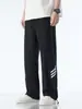 Pantalones de Hombre Verano Seda de Hielo Secado Rápido Nuevo Estilo Holgados Rectos Caídos Pierna Ancha Cordón Pantalones de Chándal Deportivos Casuales