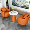 Conjunto de Sofá de Um Lugar de Luxo e Mesa de Centro para Lazer, Recepção de Hotel, Escritório, Sala de Vendas, Mesas e Cadeiras de Reunião, Salão de Beleza