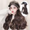 Versión coreana de peluca para mujer, cabello largo y rizado, sombrero octagonal de PU, una sola pieza, moda otoño e invierno, cabello de simulación de grandes olas, fabricantes en stock