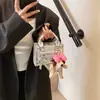 Mini Bolsa Transversal Estilo Coreano para Motocicleta para Mulheres Nova Moda Primavera e Verão 2025 Estilo Infantil Versátil Bolsa de Ombro de Mão