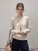 Suéter de tricô simples, texturizado, de corte solto, oversized, com gola redonda e mangas compridas para mulheres, nova coleção de outono, suéter elegante estilo francês