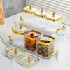 Recipiente de almacenamiento hermético para cocina, apto para alimentos, caja de plástico cuadrada transparente para granos y fideos, a prueba de moho y humedad.