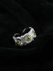 Anillo Bujia Italiano de Plata 925 con Flor de Gardenia Margarita Diamante de Color para Mujer Personalizado Moda Tendencia Anillo para Dedo Índice