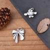Colgante de perro Yugui con lazo de plata pura S999, pulsera de dibujos animados, joyería, llavero, accesorios para pulsera DIY
