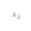 Pendientes de botón de plata 925 con aguja, copo de nieve de circonita, totalmente pavonados, microincrustados, estilo hip-hop europeo y americano, modernos, unisex, simples, para oreja