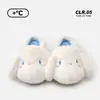 Pantuflas de algodón con licencia oficial de gatito, lindas y cálidas para uso en interiores, con un forro grueso y afelpado y suelas antideslizantes, perfectas para el invierno.